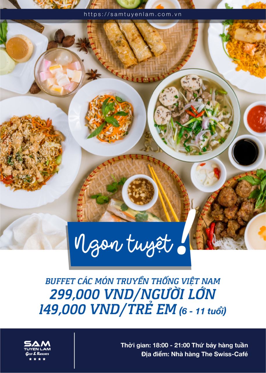 DELICIOUS TRADITIONAL VIETNAMESE CUISINE BUFFET ONLY VND 299.000NET FOR 01 PAX